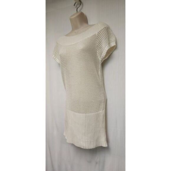 Sweeter Project Eyelet Cap Sleeve  Ivory Sweater  Size  M - Picture 5 of 8